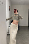 SWAYING/KNIT Velvet Straight Skirt SW212XZ23 PS36
